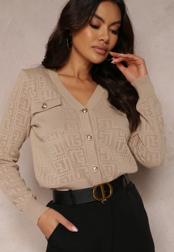 Sweter Renee w geometryczne wzory w stylu casual