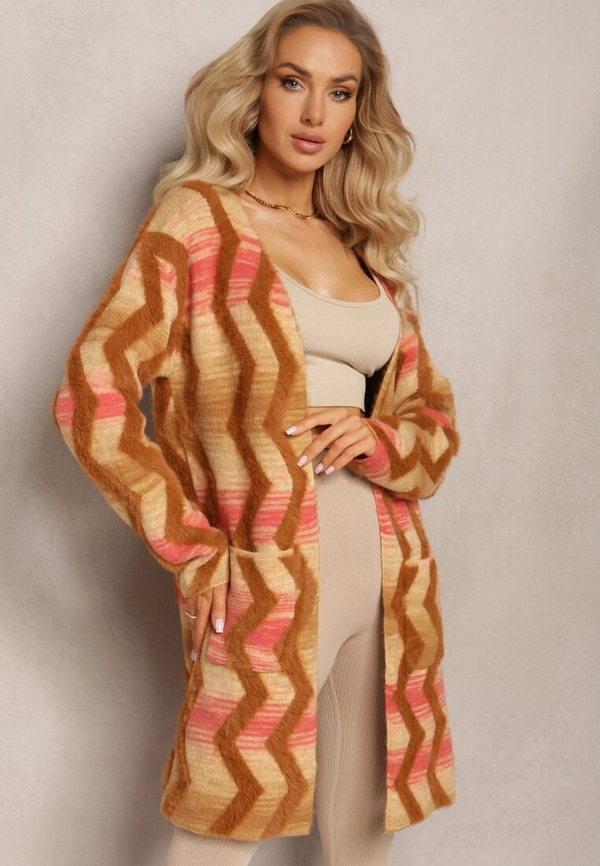 Sweter Renee z tkaniny w geometryczne wzory