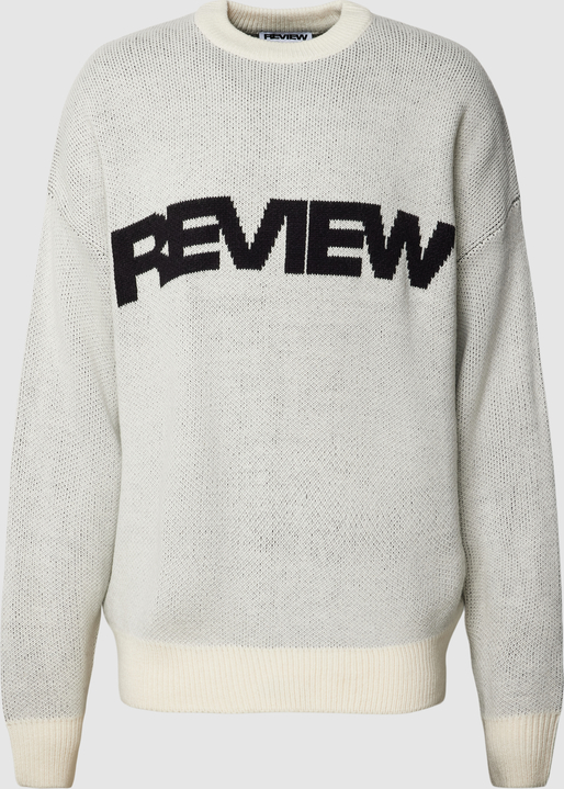 Sweter Review z nadrukiem z okrągłym dekoltem w młodzieżowym stylu