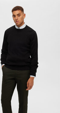 Sweter Selected Homme z okrągłym dekoltem w stylu casual
