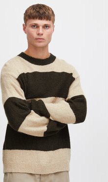 Sweter Solid w stylu casual z okrągłym dekoltem
