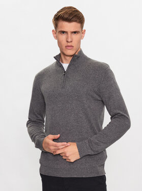 Sweter Solid w stylu casual ze stójką