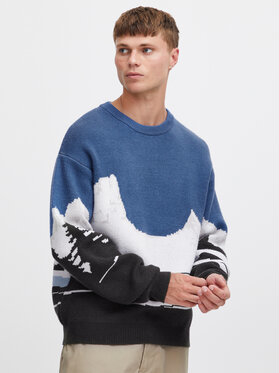 Sweter Solid z okrągłym dekoltem w stylu casual