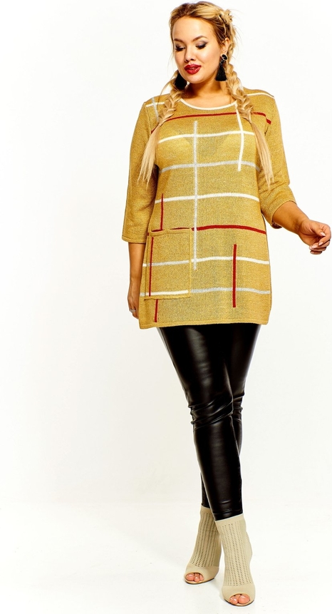 Sweter TAGLESS w geometryczne wzory w stylu casual