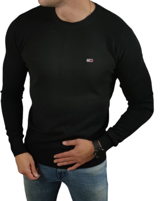 Sweter Tommy Hilfiger w stylu casual z bawełny z okrągłym dekoltem
