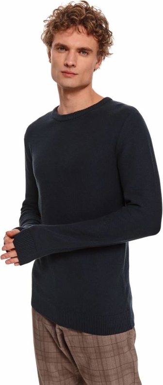 Sweter Top Secret z okrągłym dekoltem w stylu casual z tkaniny