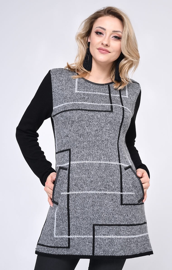 Sweter Vitesi w geometryczne wzory w stylu casual