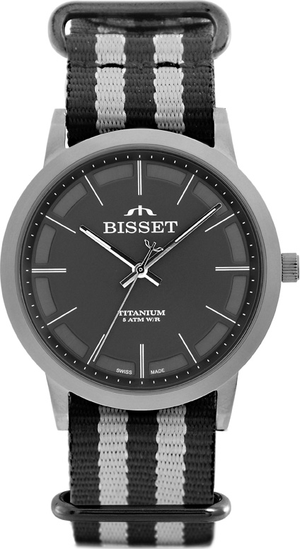 Szwajcarski zegarek męski Bisset BSFE42-2A - TYTANOWY