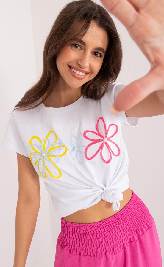 T-shirt 5.10.15 w młodzieżowym stylu z krótkim rękawem z okrągłym dekoltem