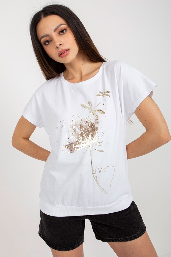 T-shirt 5.10.15 z okrągłym dekoltem z krótkim rękawem w młodzieżowym stylu