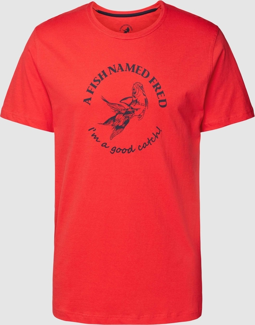 T-shirt A fish named fred w młodzieżowym stylu z krótkim rękawem z bawełny
