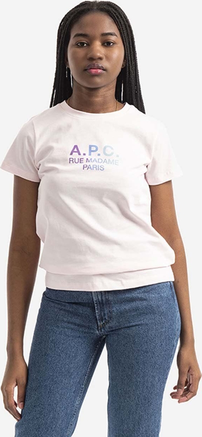 T-shirt A.P.C. z okrągłym dekoltem w sportowym stylu z krótkim rękawem