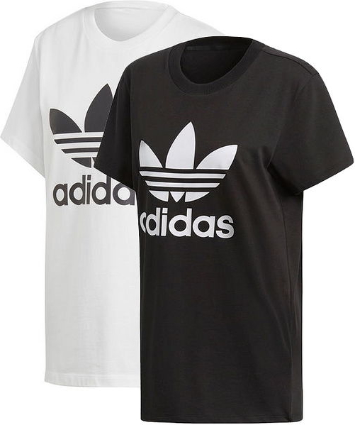 T-shirt Adidas Originals w sportowym stylu z bawełny z okrągłym dekoltem