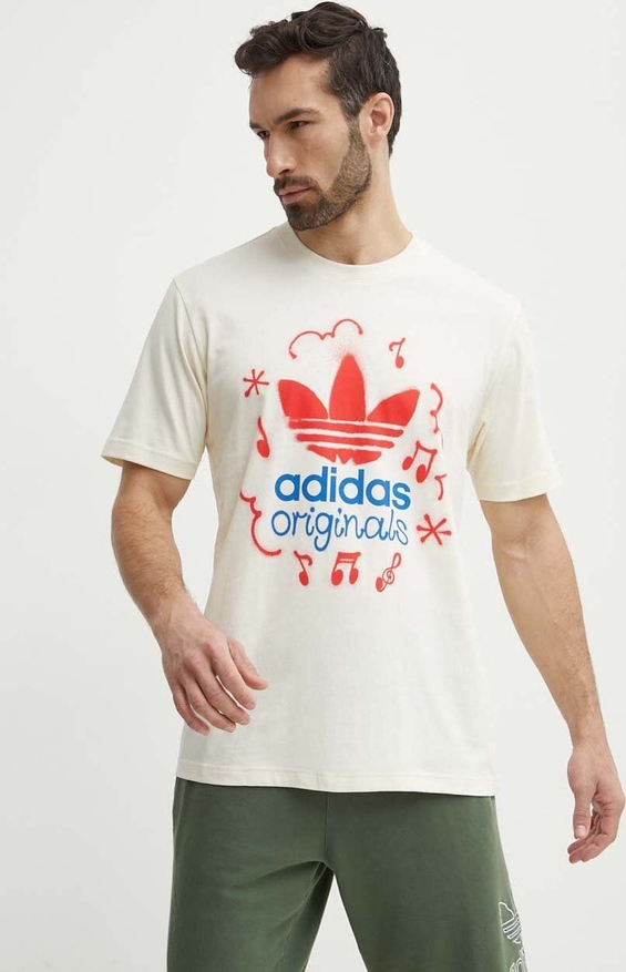 T-shirt Adidas Originals z bawełny z krótkim rękawem z nadrukiem