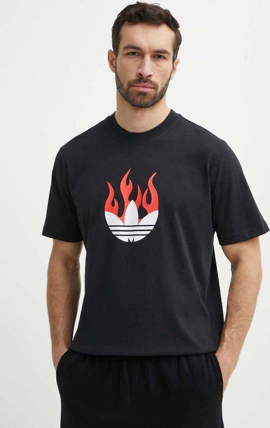 T-shirt Adidas Originals z krótkim rękawem z bawełny w młodzieżowym stylu