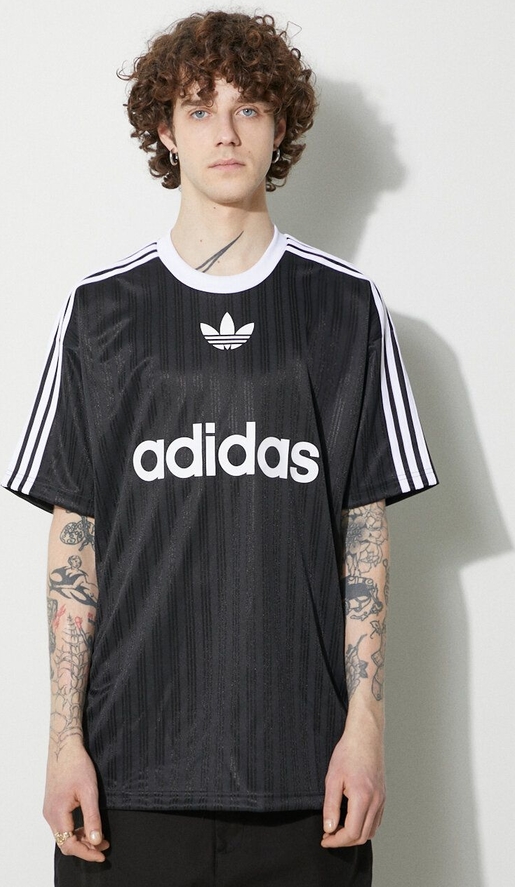 T-shirt Adidas Originals z nadrukiem w sportowym stylu z krótkim rękawem