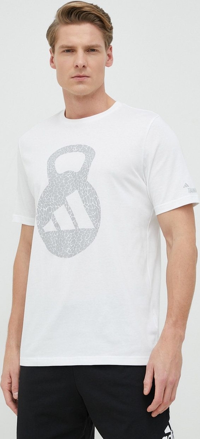 T-shirt Adidas Performance z nadrukiem w młodzieżowym stylu z krótkim rękawem