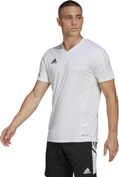 T-shirt Adidas w sportowym stylu z dżerseju z krótkim rękawem