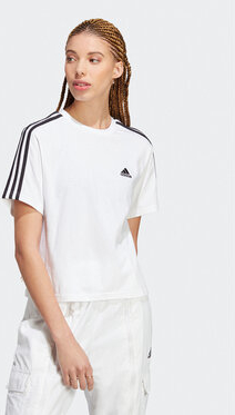 T-shirt Adidas w sportowym stylu z dżerseju z okrągłym dekoltem
