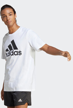 T-shirt Adidas w sportowym stylu z krótkim rękawem z dżerseju