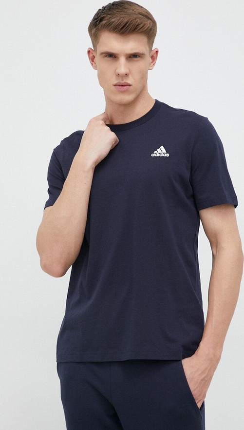 T-shirt Adidas w sportowym stylu z krótkim rękawem z dzianiny