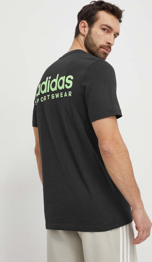 T-shirt Adidas w sportowym stylu z nadrukiem z bawełny
