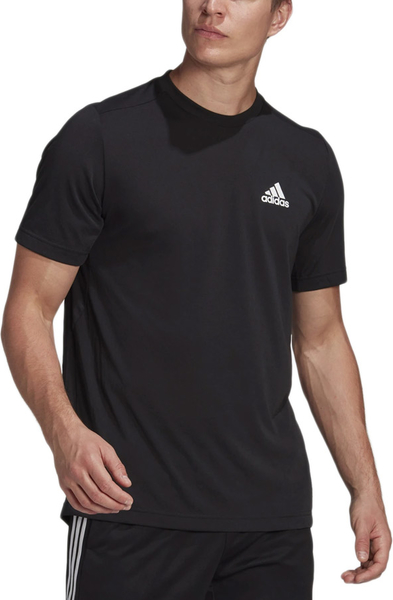 T-shirt Adidas z bawełny w sportowym stylu z krótkim rękawem