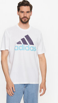 T-shirt Adidas z dżerseju w sportowym stylu z krótkim rękawem