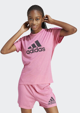 T-shirt Adidas z krótkim rękawem w sportowym stylu z okrągłym dekoltem