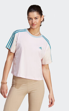 T-shirt Adidas z krótkim rękawem w sportowym stylu z okrągłym dekoltem
