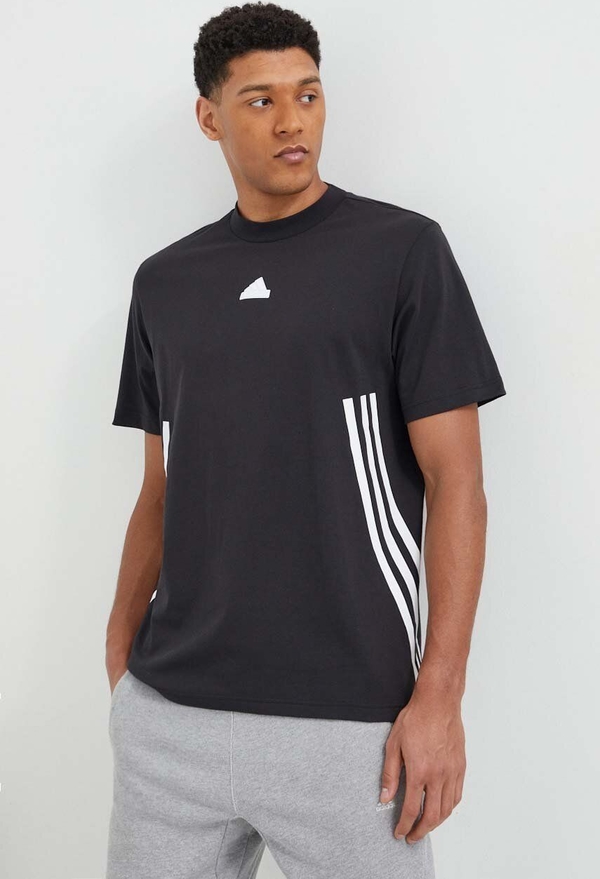 T-shirt Adidas z nadrukiem z bawełny w sportowym stylu