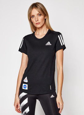T-shirt Adidas z okrągłym dekoltem w sportowym stylu