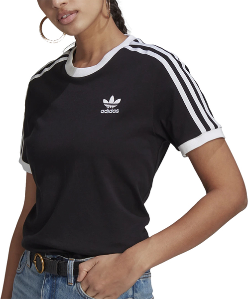 T-shirt Adidas z okrągłym dekoltem z krótkim rękawem z bawełny