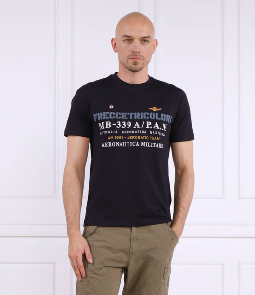 T-shirt Aeronautica Militare w młodzieżowym stylu z bawełny