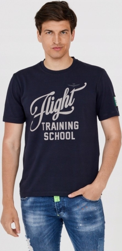 T-shirt Aeronautica Militare w młodzieżowym stylu z krótkim rękawem