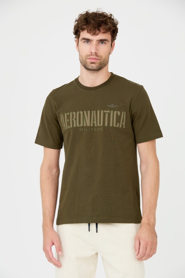 T-shirt Aeronautica Militare z krótkim rękawem w młodzieżowym stylu