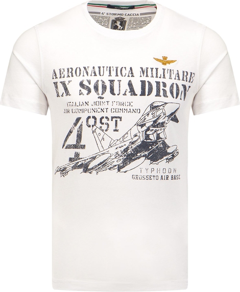T-shirt Aeronautica Militare z krótkim rękawem w młodzieżowym stylu z bawełny