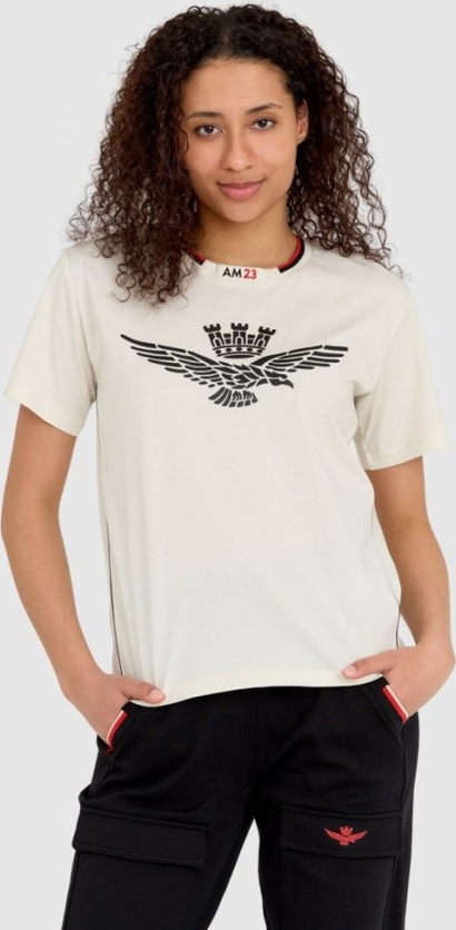 T-shirt Aeronautica Militare z krótkim rękawem z okrągłym dekoltem