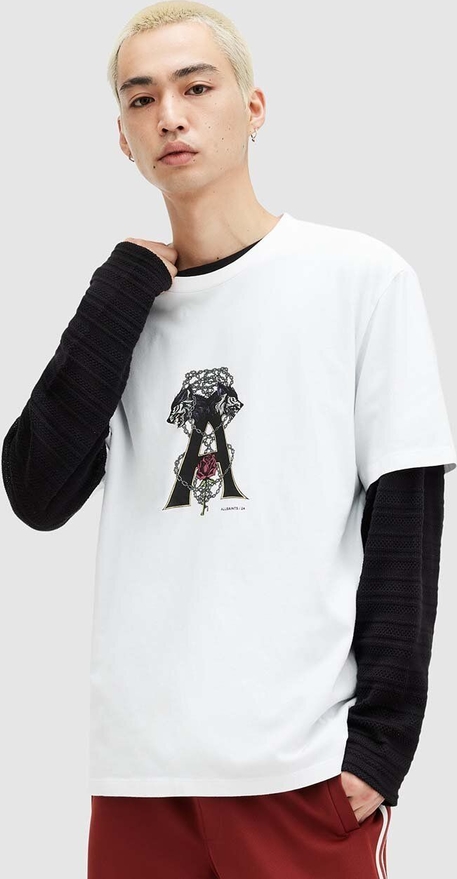 T-shirt AllSaints w młodzieżowym stylu z bawełny