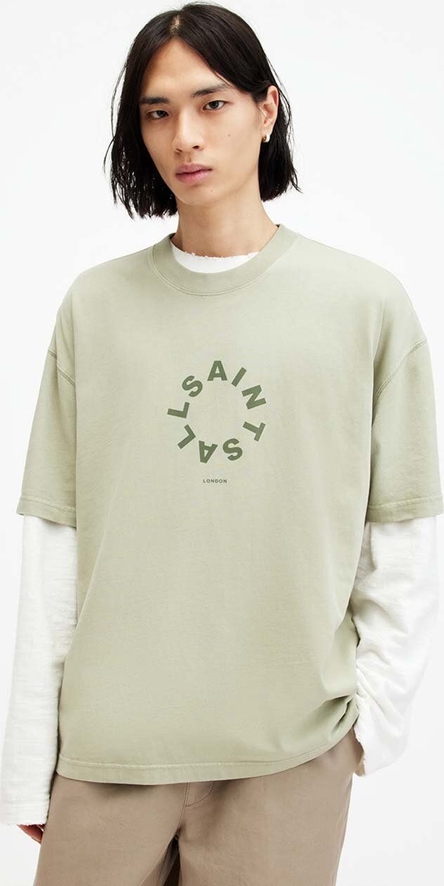 T-shirt AllSaints z bawełny z nadrukiem