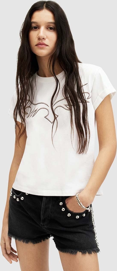 T-shirt AllSaints z krótkim rękawem w młodzieżowym stylu z okrągłym dekoltem