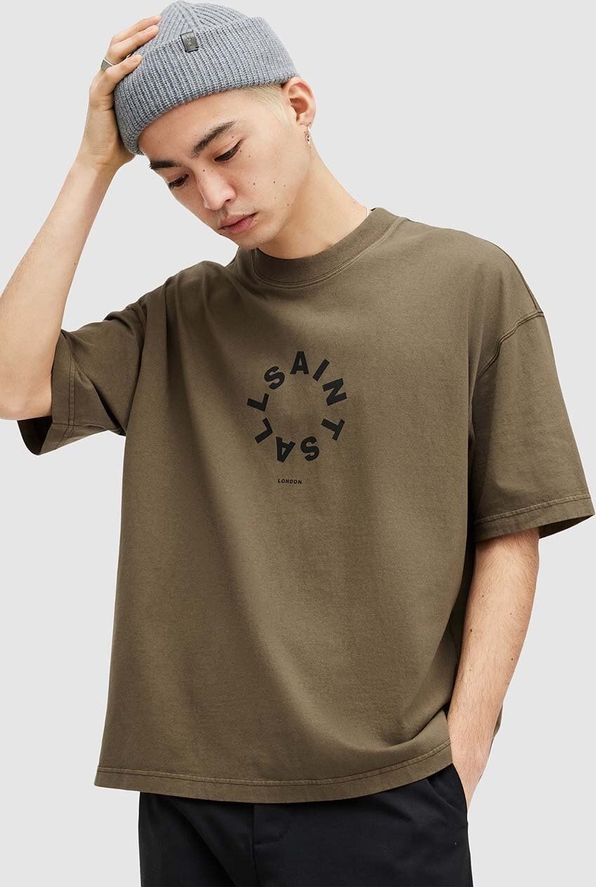 T-shirt AllSaints z krótkim rękawem z bawełny