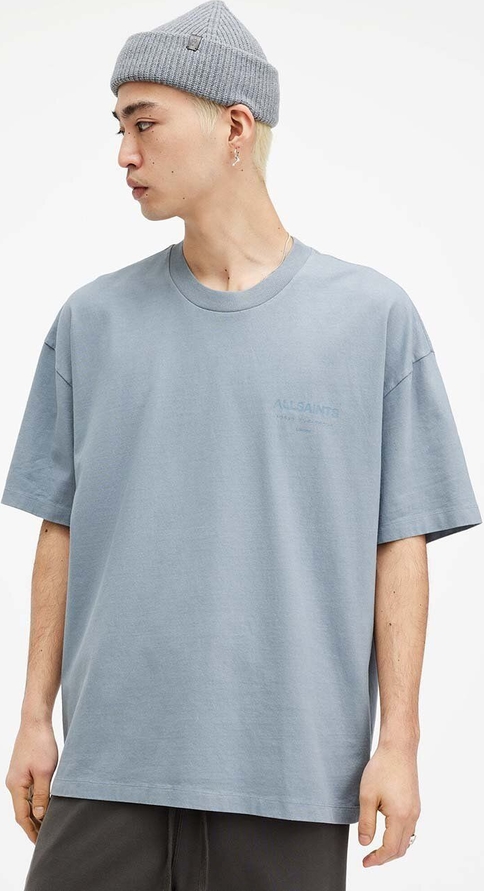 T-shirt AllSaints z krótkim rękawem z nadrukiem z bawełny