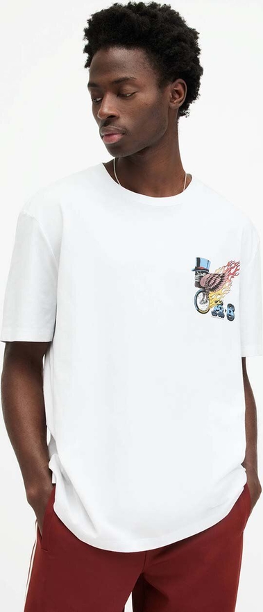 T-shirt AllSaints z nadrukiem w młodzieżowym stylu