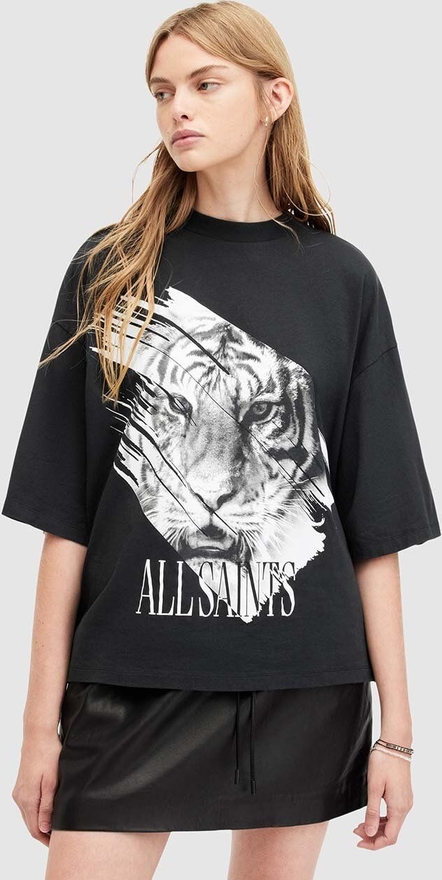 T-shirt AllSaints z nadrukiem z bawełny
