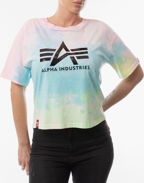 T-shirt Alpha Industries z bawełny z okrągłym dekoltem z krótkim rękawem