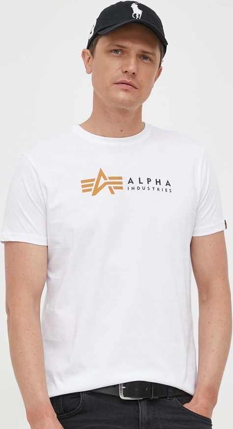T-shirt Alpha Industries z krótkim rękawem w młodzieżowym stylu z nadrukiem