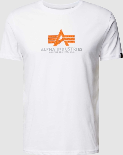T-shirt Alpha Industries z nadrukiem z krótkim rękawem z bawełny
