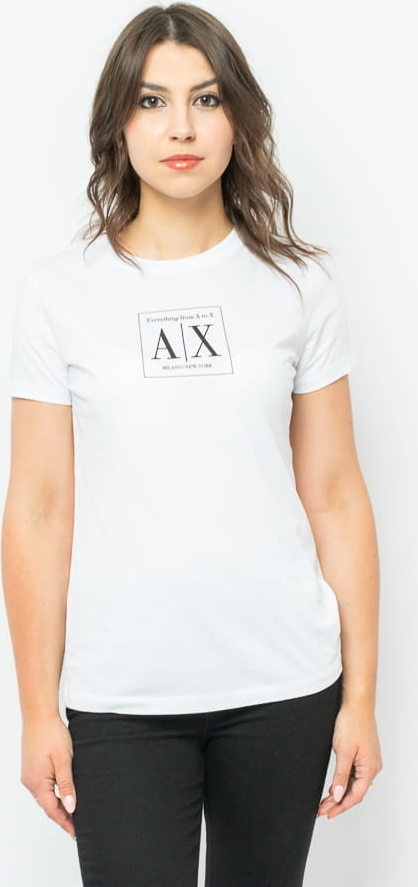 T-shirt Armani Exchange w młodzieżowym stylu z okrągłym dekoltem