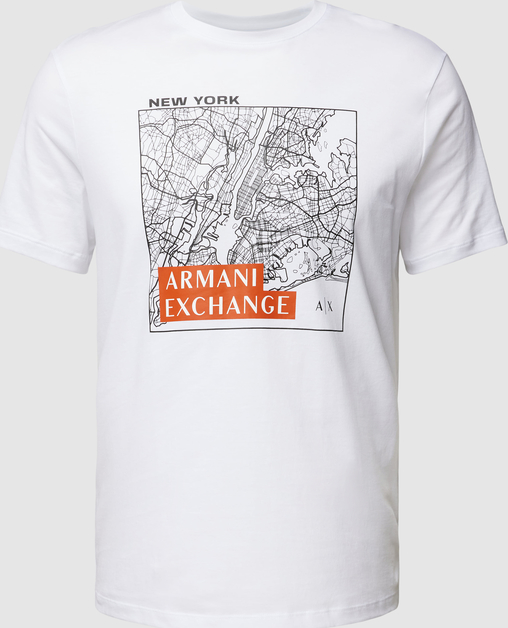 T-shirt Armani Exchange z bawełny w młodzieżowym stylu z krótkim rękawem